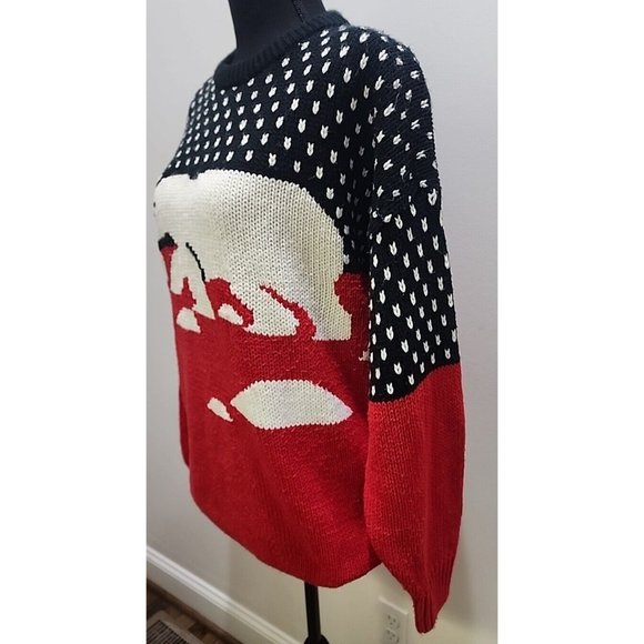 Vintage Lady Roi Polar Bear 80s Christmas Sweater Womens Acrylic Knit Size M - Picture 2 of 7
